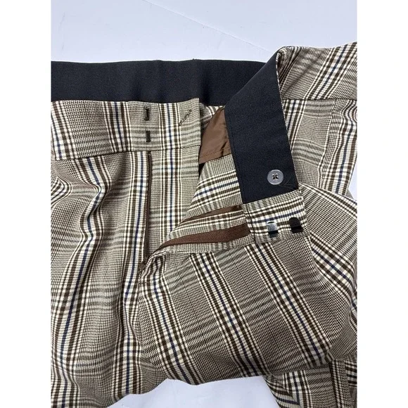 Ava & Viv Mid-Rise Plaid Pants Womens Size 22W Brown Career Plus Size Stretch - Picture 11 of 15